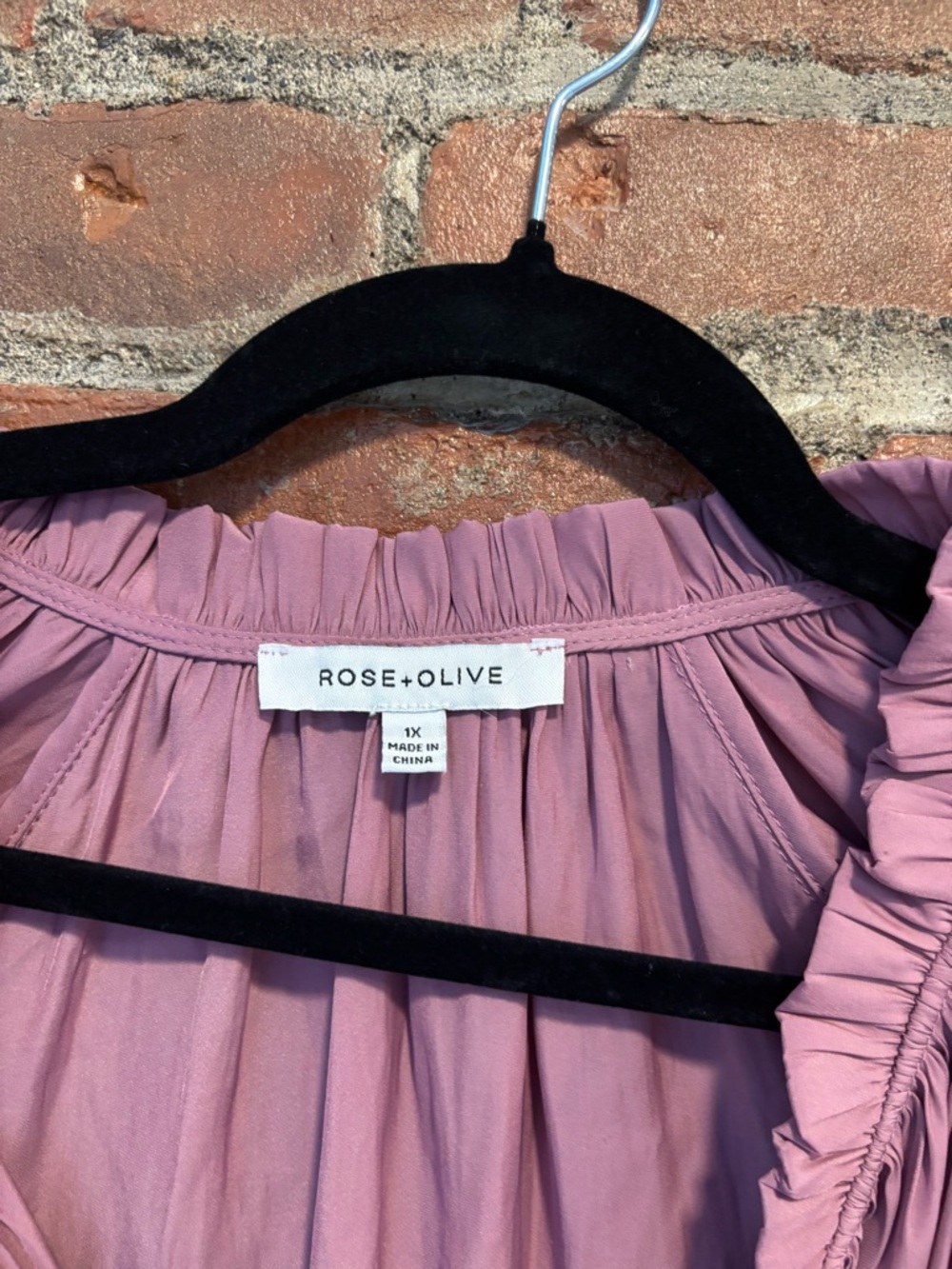 Rose & Olive Mauve Tassel Ruffle Tunic - Picture 2 of 4
